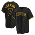 harde C.Cubs #7 Dansby Swanson Player Black Snake Skin City Game Stitched Jerseys