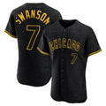 harde C.Cubs #7 Dansby Swanson Player Black Snake Skin City Limited Elite Home Game Stitched Jerseys