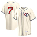 harde C.Cubs #7 Dansby Swanson Player Cream Field of Dreams Home Game Stitched Jerseys