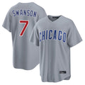 harde C.Cubs #7 Dansby Swanson Player Gray Home Game Stitched Jerseys