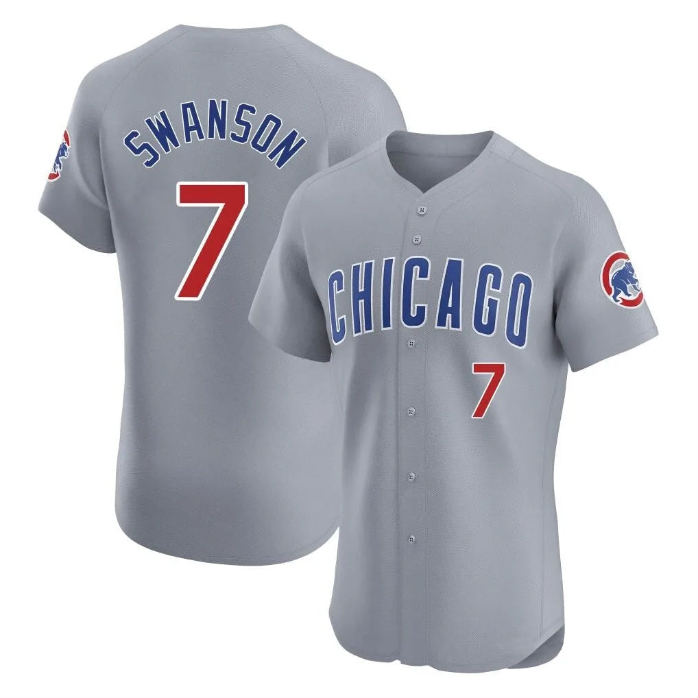 harde C.Cubs #7 Dansby Swanson Player Gray Road Limited Elite Home Stitched Jerseys