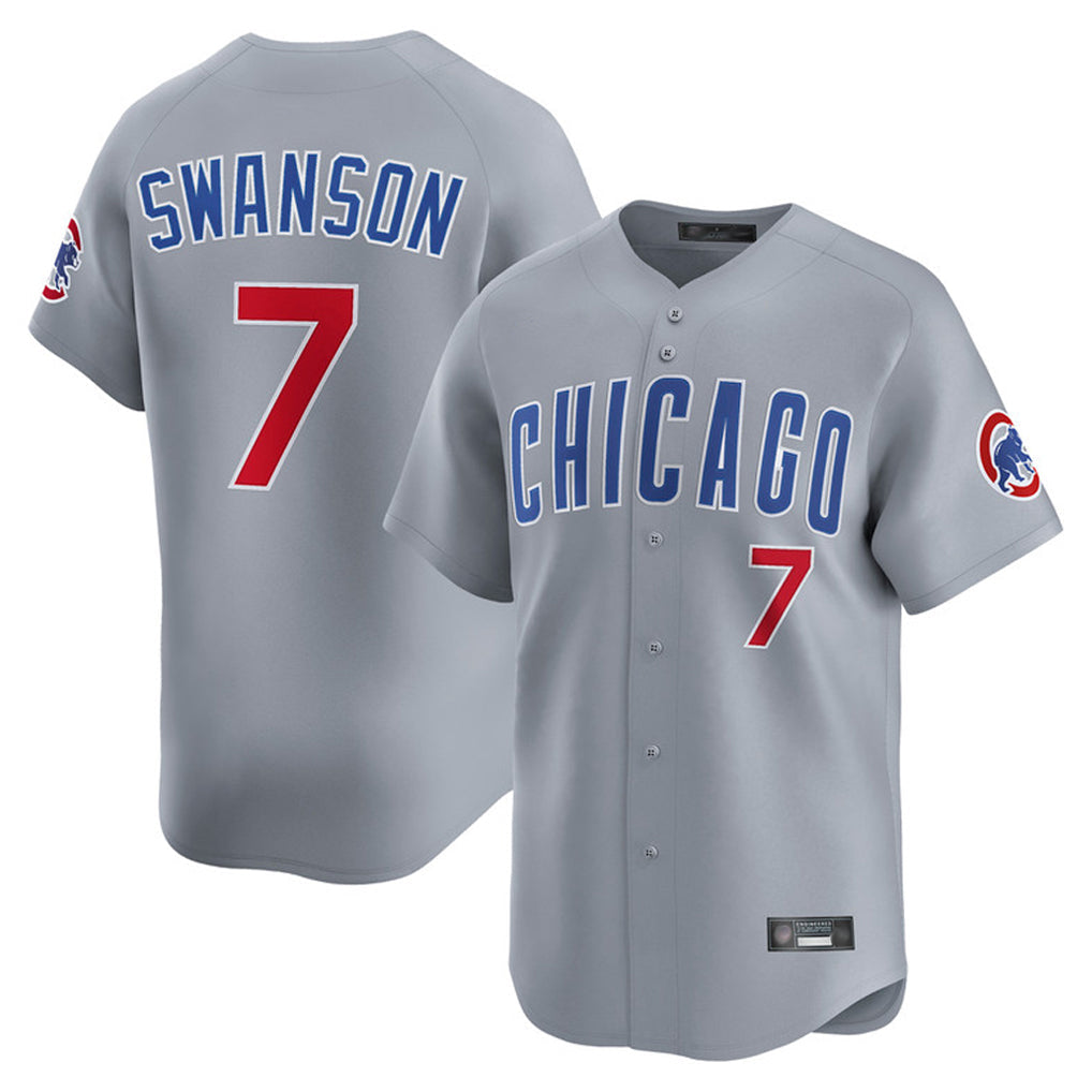 harde C.Cubs #7 Dansby Swanson Player Gray Road Limited Home Stitched Jerseys