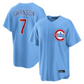 harde C.Cubs #7 Dansby Swanson Player Light Blue Home Game Stitched Jerseys
