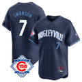harde C.Cubs #7 Dansby Swanson Player Navy City Connect 150th Anniversary Limited Home Stitched Jerseys