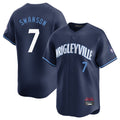 harde C.Cubs #7 Dansby Swanson Player Navy City Connect Limited Home Stitched Jerseys