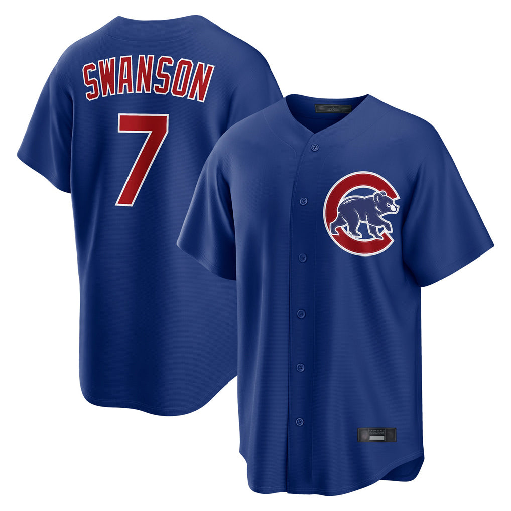 harde C.Cubs #7 Dansby Swanson Player Royal Home Game Stitched Jerseys