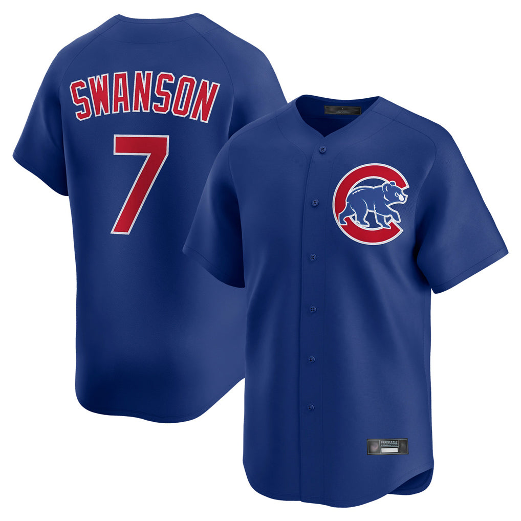 harde C.Cubs #7 Dansby Swanson Player Royal Limited Home Stitched Jerseys