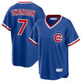 harde C.Cubs #7 Dansby Swanson Player Royal T-shirt Cooperstown Collection Limited Stitched Jerseys