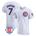 harde C.Cubs #7 Dansby Swanson Player White Limited Elite Home Game Stitched Jerseys
