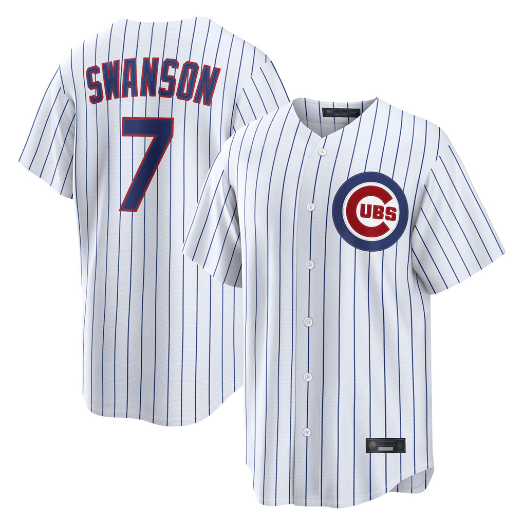 harde C.Cubs #7 Dansby Swanson Player White Game Home Stitched Jerseys