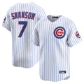 harde C.Cubs #7 Dansby Swanson Player Black Fashion Out 150th Anniversary Game Stitched Jerseys