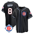 harde C.Cubs #8 Ian Happ Player Black Fashion Out 150th Anniversary Game Stitched Jerseys