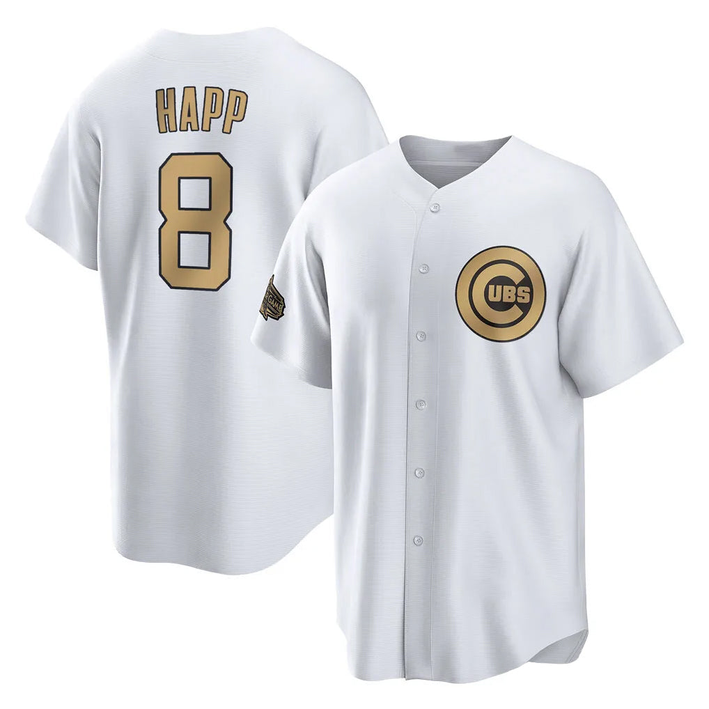 harde C.Cubs #8 Ian Happ Player Gold All-Star Game Home Stitched Jerseys