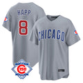 harde C.Cubs #8 Ian Happ Player Gray Home Game Stitched Jerseys