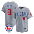 harde C.Cubs #8 Ian Happ Player Gray Road 150th Anniversary Limited Home Stitched Jerseys