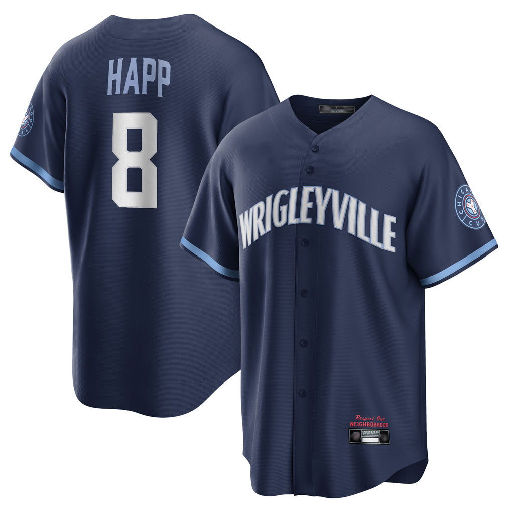harde C.Cubs #8 Ian Happ Player Navy City Connect Home Game Stitched Jerseys