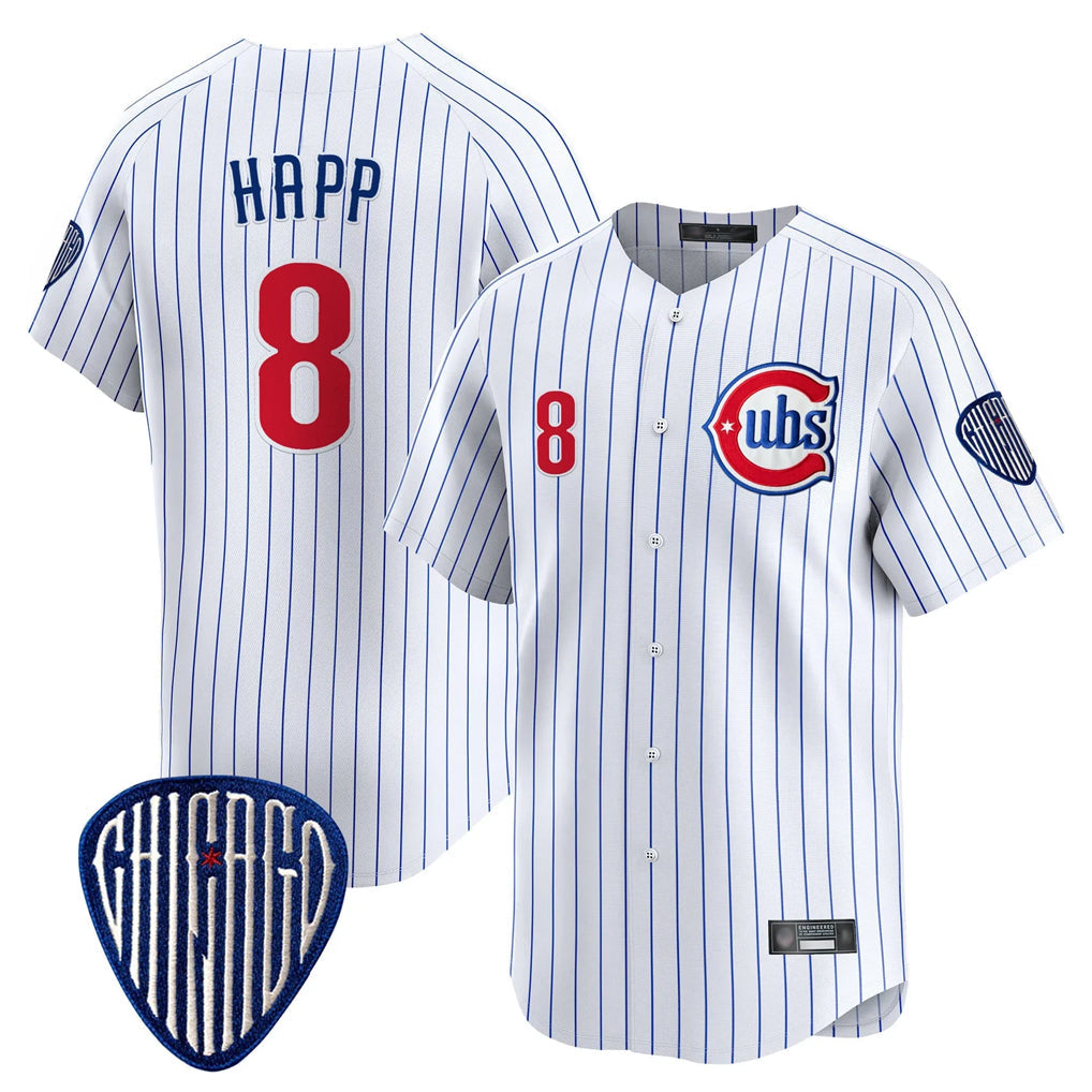 harde C.Cubs #8 Ian Happ Player White Pinstripe Vapor Premier Limited Home Stitched Jerseys