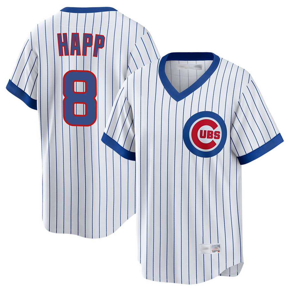 harde C.Cubs #8 Ian Happ Player White T-shirt Cooperstown Collection Limited Stitched Jerseys