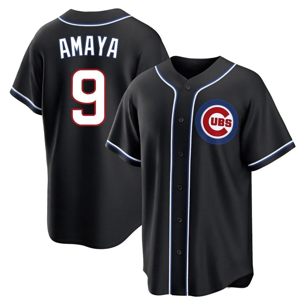 harde C.Cubs #9 Miguel Amaya Player Black Fashion Out Game Stitched Jerseys