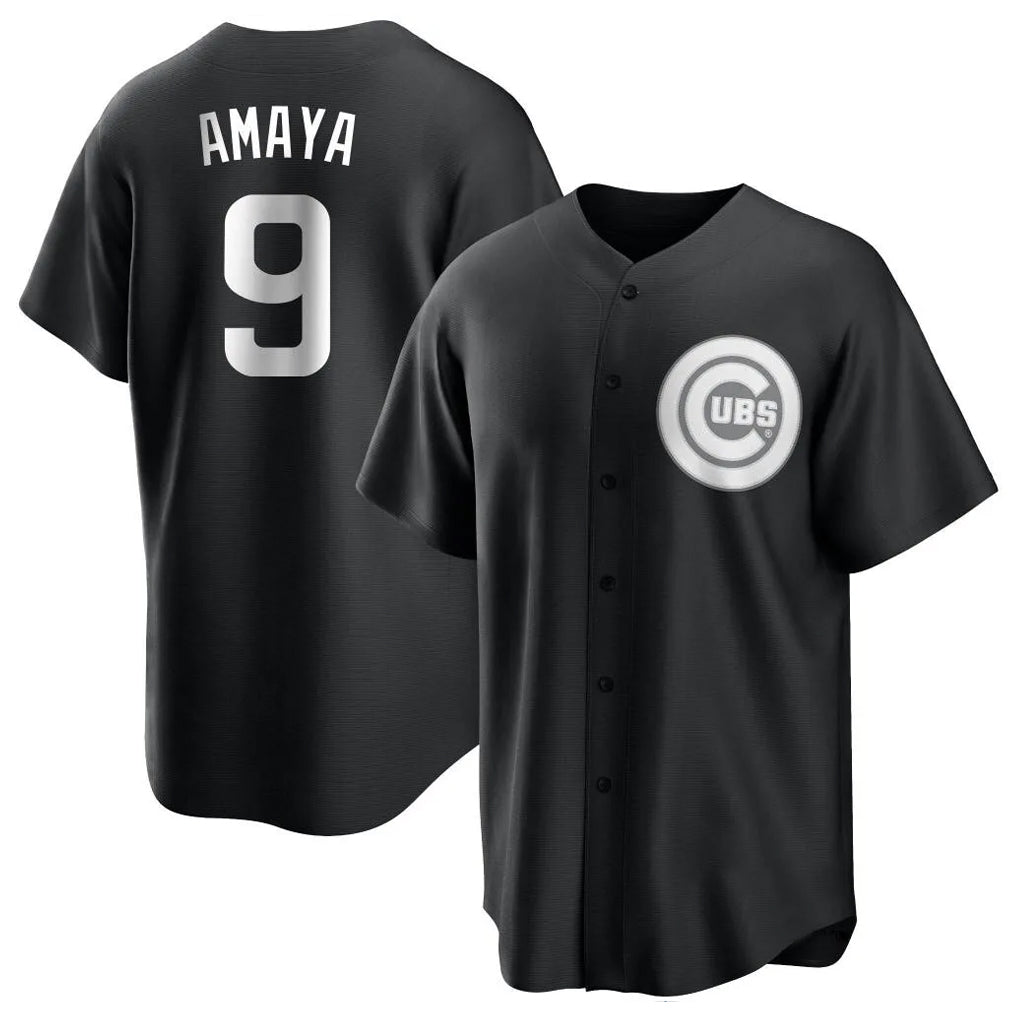 harde C.Cubs #9 Miguel Amaya Player Black Game Stitched Jerseys