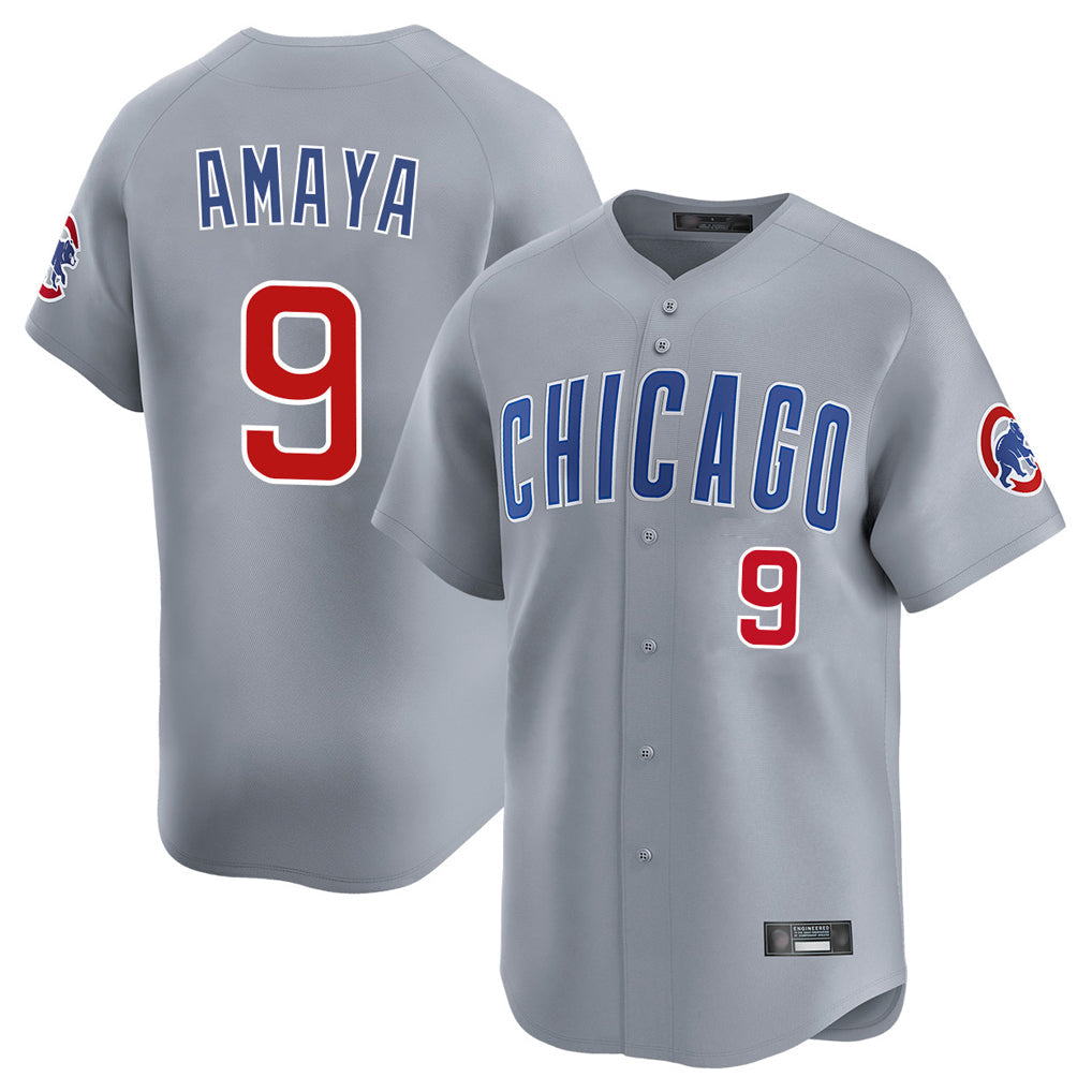harde C.Cubs #9 Miguel Amaya Player Gray Road Limited Home Stitched Jerseys