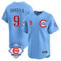 harde C.Cubs #9 Miguel Amaya Player Light Blue 150th Anniversary Limited Home Stitched Jerseys