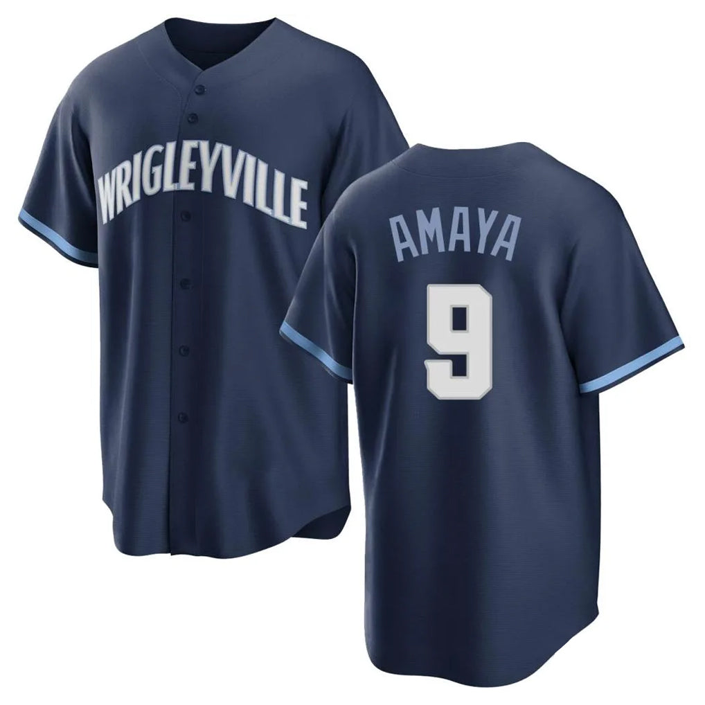 harde C.Cubs #9 Miguel Amaya Player Navy City Connect Home Game Stitched Jerseys