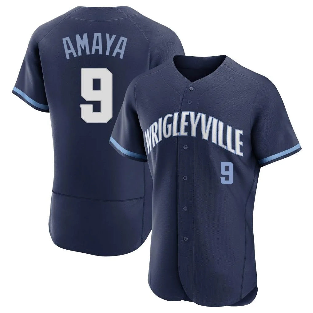 harde C.Cubs #9 Miguel Amaya Player Navy City Connect Limited Elite Home Stitched Jerseys