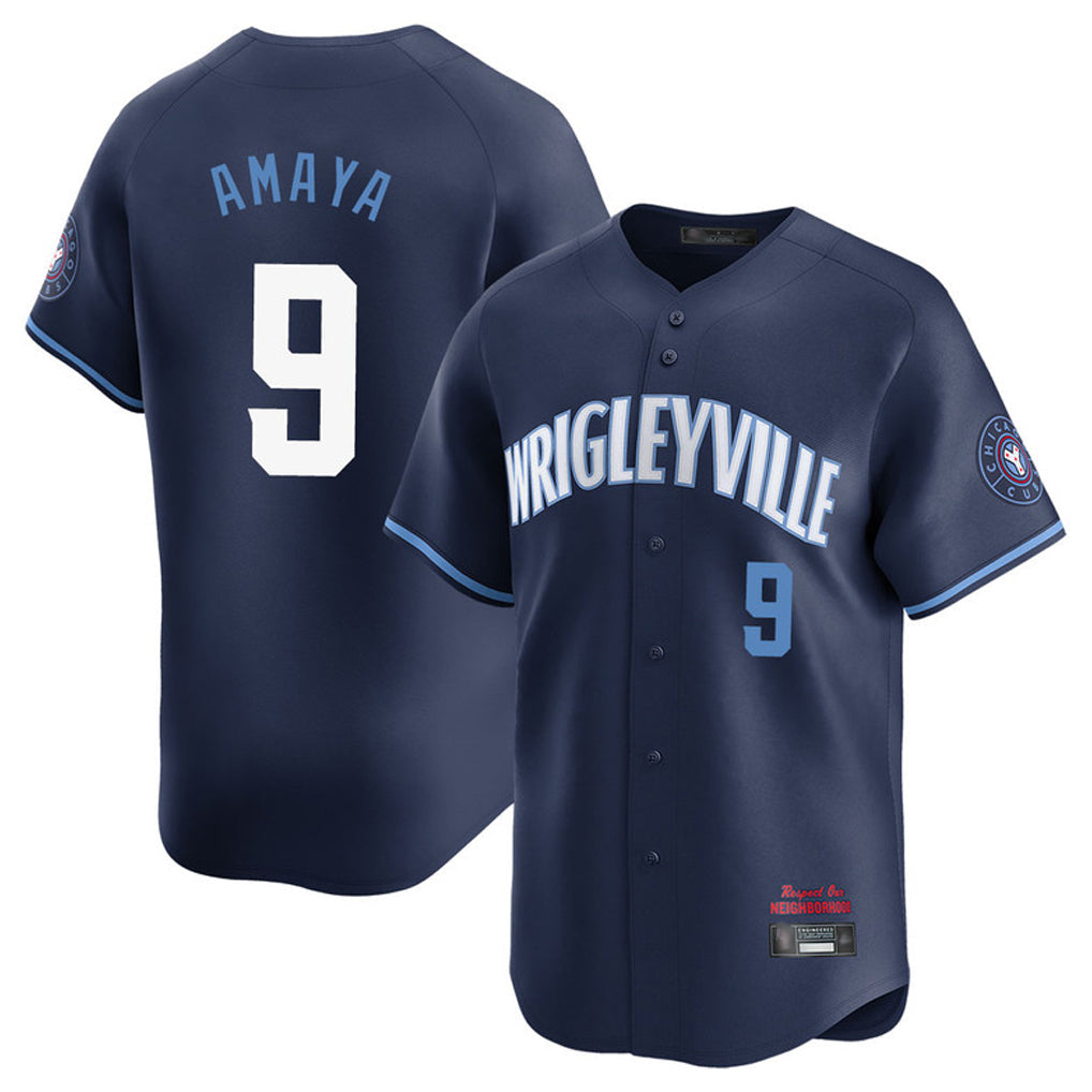 harde C.Cubs #9 Miguel Amaya Player Navy City Connect Limited Home Stitched Jerseys