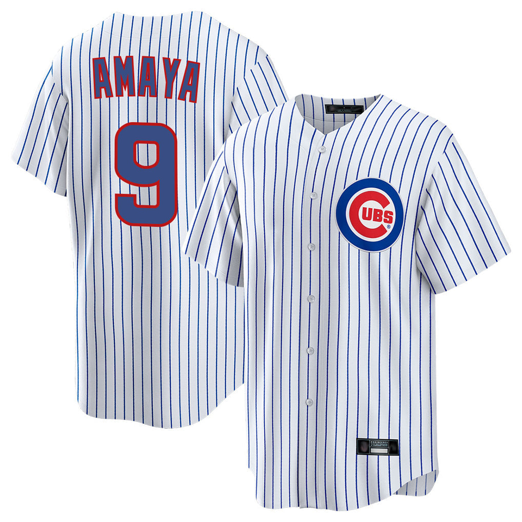 harde C.Cubs #9 Miguel Amaya Player White Game Home Stitched Jerseys