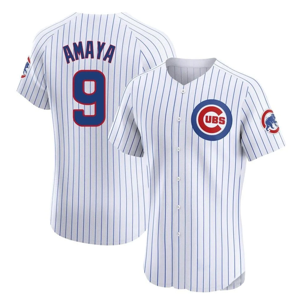 harde C.Cubs #9 Miguel Amaya Player White Limited Elite Home Game Stitched Jerseys