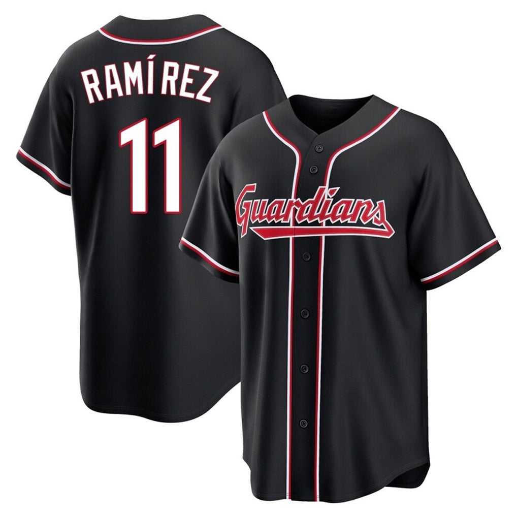 harde C.Guardians #11 Jose Ramirez Player Black Fashion Out Home Game Stitched Jerseys