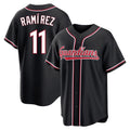 harde C.Guardians #11 Jose Ramirez Player Black Fashion Out Home Game Stitched Jerseys