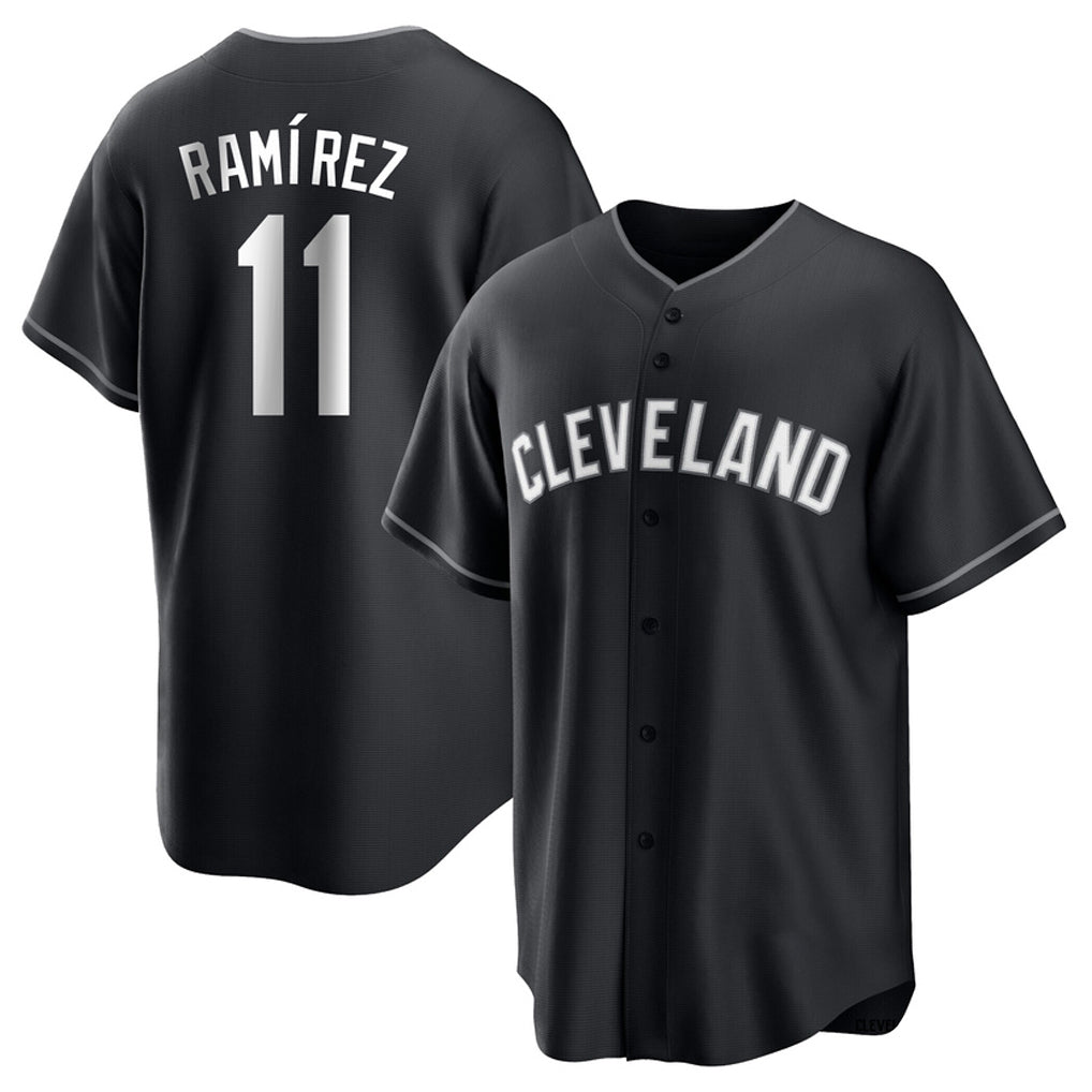 harde C.Guardians #11 Jose Ramirez Player Black Home Game Stitched Jerseys