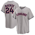 harde C.Guardians #24 Triston McKenzie Player Gray Game Home Stitched Jerseys