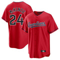 harde C.Guardians #24 Triston McKenzie Player Red Home Game Stitched Jerseys