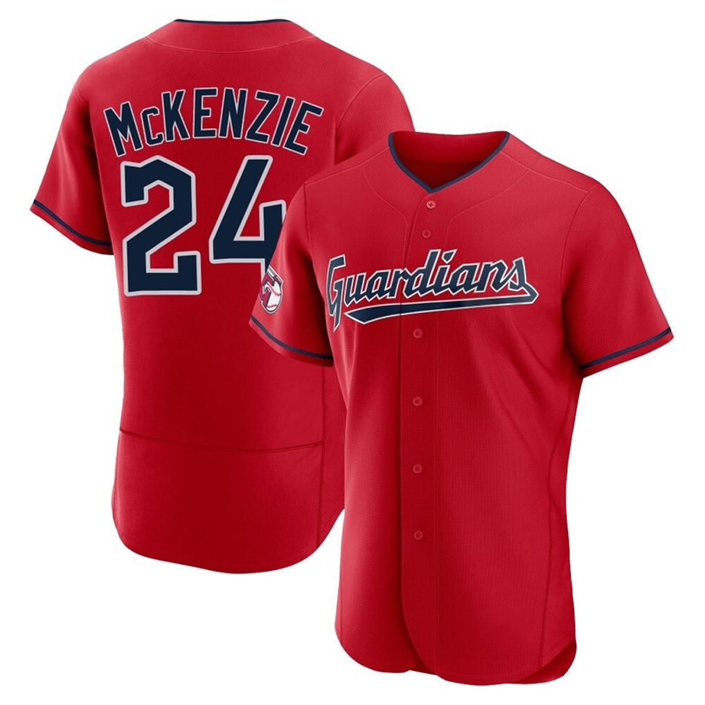 harde C.Guardians #24 Triston McKenzie Player Red Limited Elite Home Stitched Jerseys