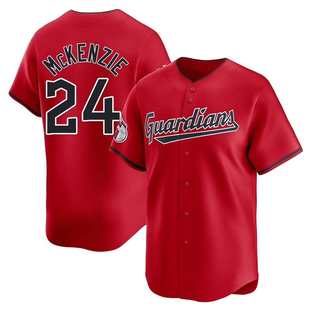 harde C.Guardians #24 Triston McKenzie Player Red Limited Home Stitched Jerseys