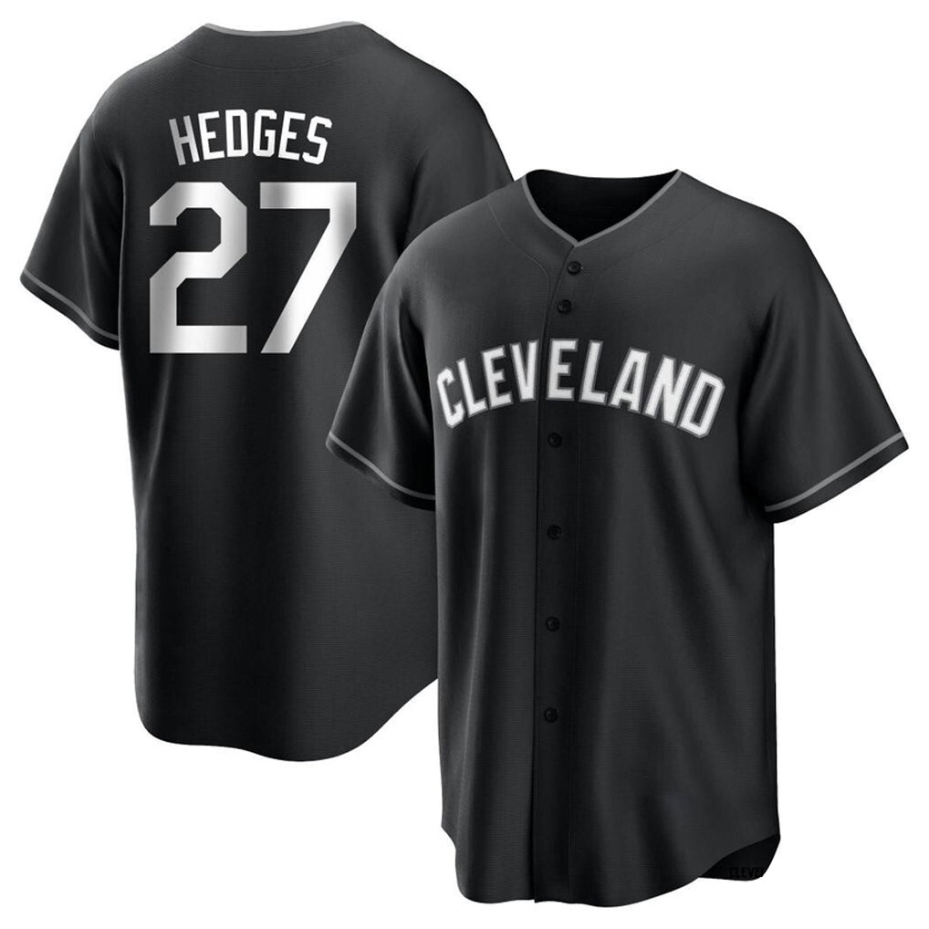 harde C.Guardians #27 Austin Hedges Player Black Home Game Stitched Jerseys