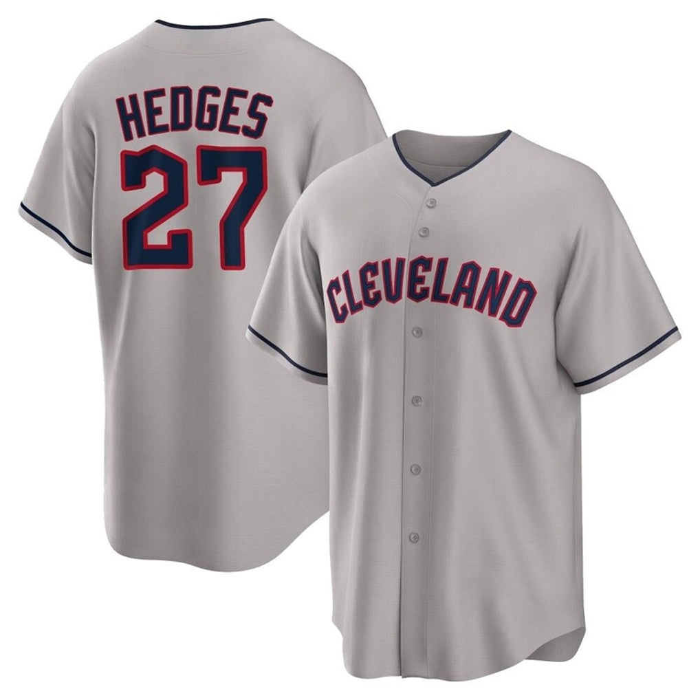 harde C.Guardians #27 Austin Hedges Player Gray Game Home Stitched Jerseys