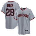harde C.Guardians #28 Tanner Bibee Player Gray Home Game Stitched Jerseys
