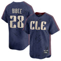harde C.Guardians #28 Tanner Bibee Player Navy City Connect Limited Home Stitched Jerseys
