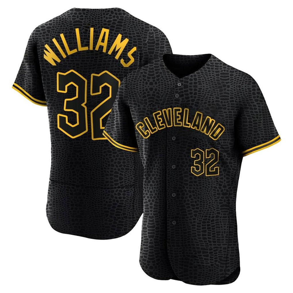 harde C.Guardians #32 Gavin Williams Player Black Snake Skin City Limited Elite Home Stitched Jerseys