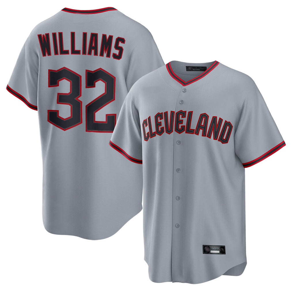 harde C.Guardians #32 Gavin Williams Player Gray Home Game Stitched Jerseys