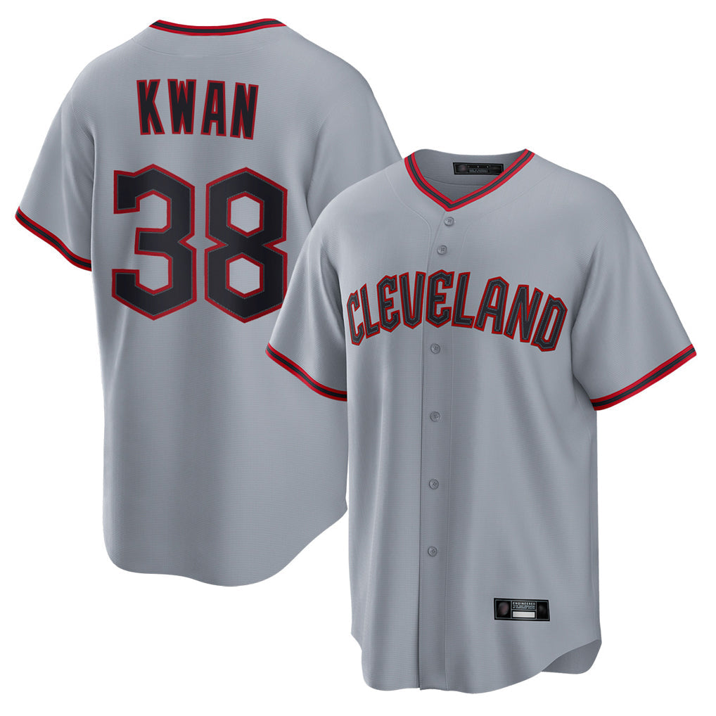 harde C.Guardians #38 Steven Kwan Player Gray Home Game Stitched Jerseys