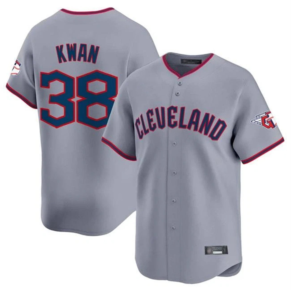 harde C.Guardians #38 Steven Kwan Player Gray Road Limited Home Game Stitched Jerseys
