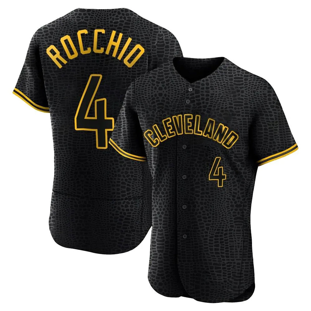 harde C.Guardians #4 Brayan Rocchio Player Black Snake Skin City Limited Elite Home Stitched Jerseys