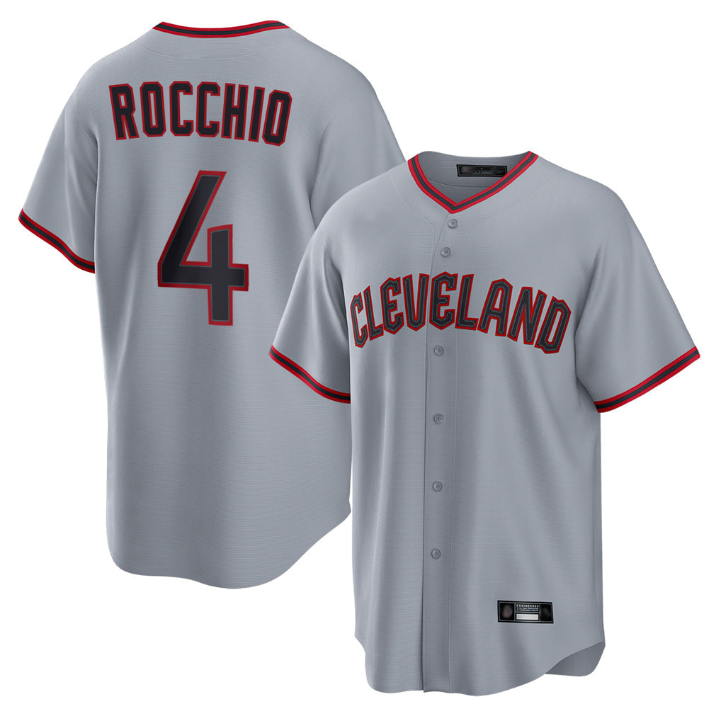 harde C.Guardians #4 Brayan Rocchio Player Gray Home Game Stitched Jerseys