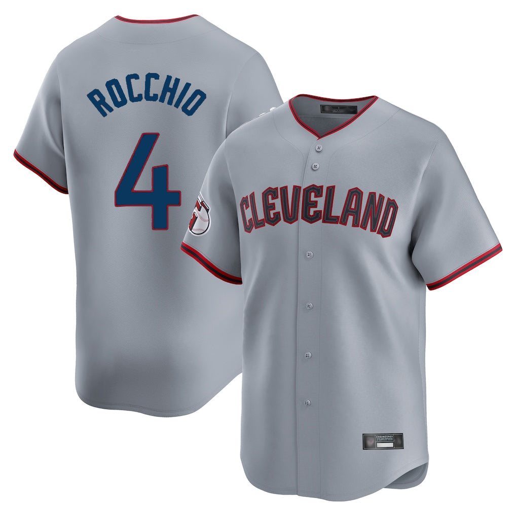 harde C.Guardians #4 Brayan Rocchio Player Gray Road Limited Home Game Stitched Jerseys