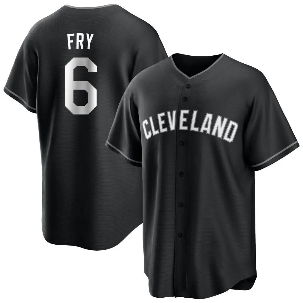 harde C.Guardians #6 David Fry Player Black Home Game Stitched Jerseys